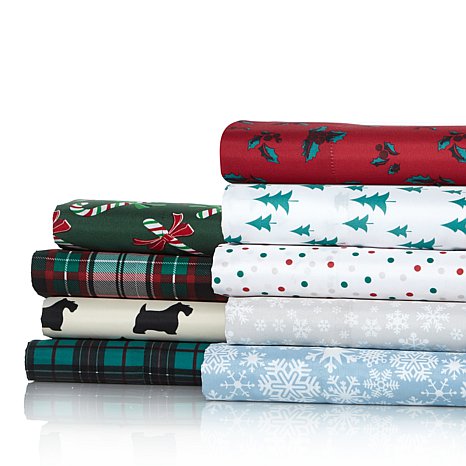 Jeffrey Banks Holiday Print Microfiber Sheet Set